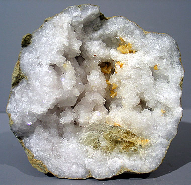 Quartz with Dolomite and Calcite in Geode, Keokuk, Lee Co., Iowa