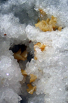 Quartz with Dolomite and Calcite in Geode, Keokuk, Lee Co., Iowa