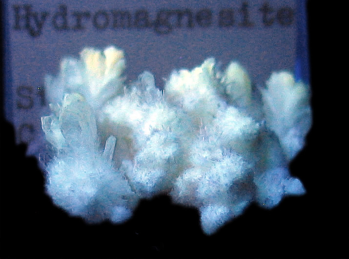 Hydromagnesite, Stanislaus County, California in SWUV or LWUV