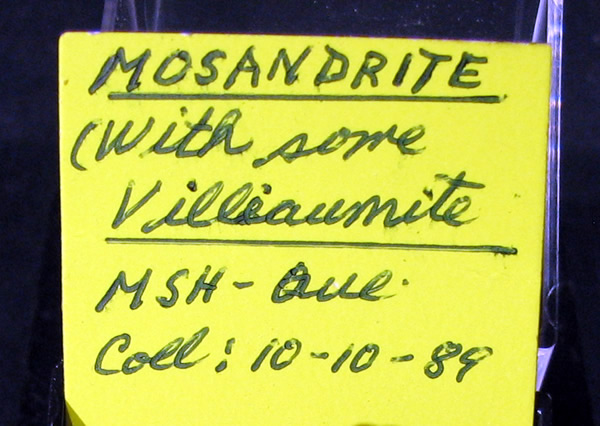 Mosandrite, Mont Saint-Hilaire, Québec, Canada ex Ron Waddell