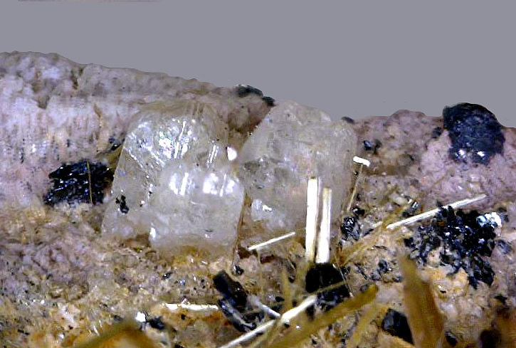Rutile Epitaxial on Hematite with Albite,  Novo Horizonte, Bahia, Northeast Region, Brazil