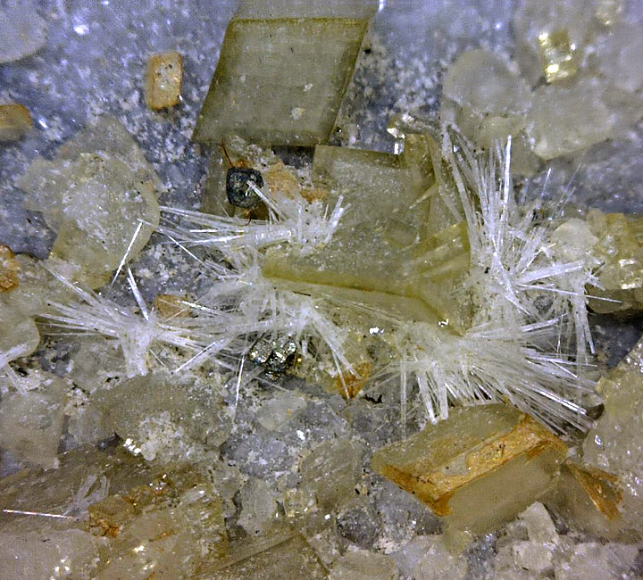 Strontianite and Siderite, Mont Saint-Hilaire, Québec, Canada ex Ron Waddell