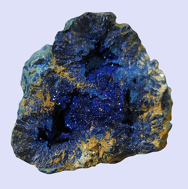 Azurite Geode Half, Morenci Mine, Morenci, Copper Mountain District, Shannon Mts, Greenlee Co., Arizona