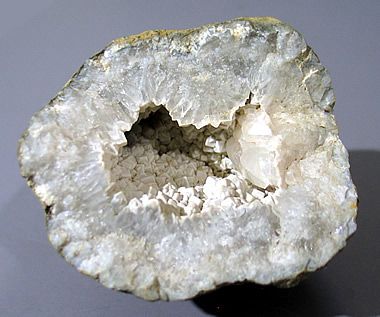 Geode with Calcite and Chalcedony over Quartz, Keokuk, Lee Co., Iowa