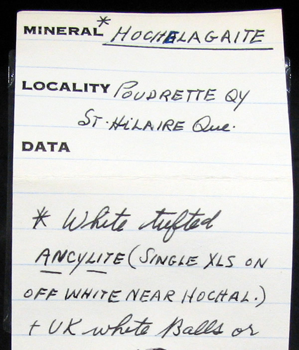 Hochelagaite, Ancylite, Mont Saint-Hilaire, Québec, Canada ex Ron Waddell