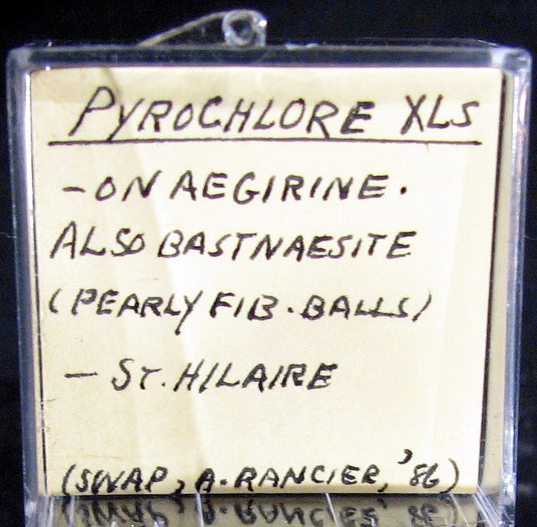 Pyrochlore and Bastnaesite, Mont Saint-Hilaire, Québec, Canada ex Ron Waddell