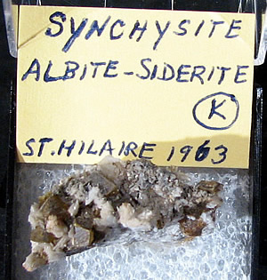 Synchysite, Mont Saint-Hilaire, QuÃ©bec, Canada ex Ron Waddell